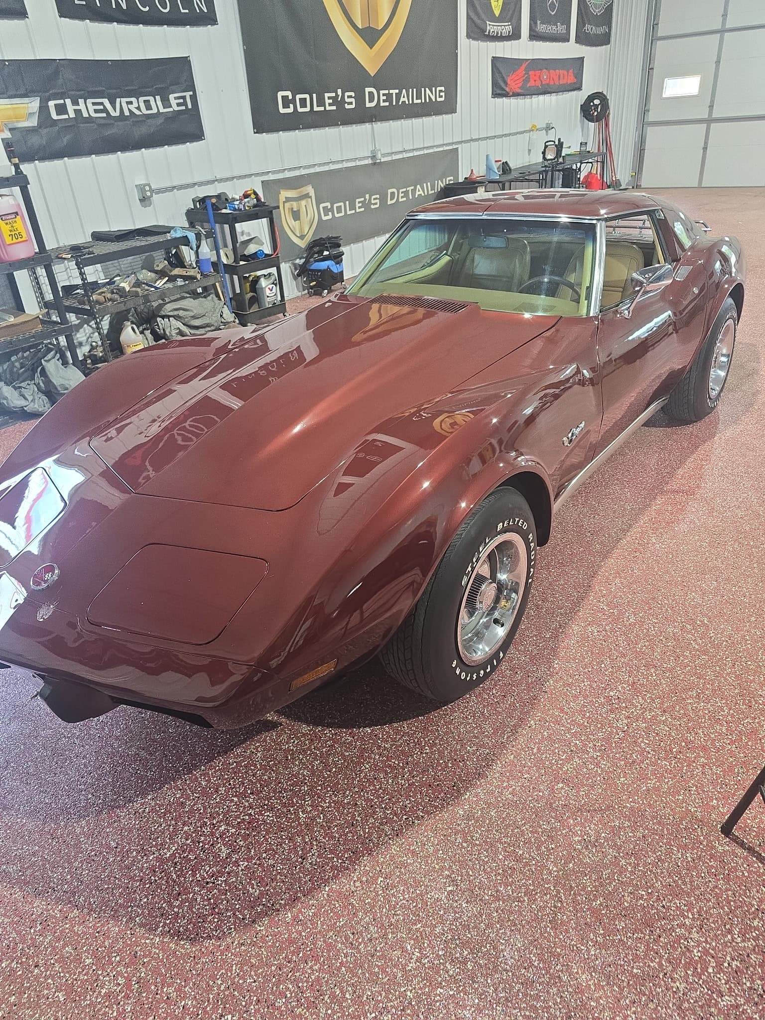 Classic burgundy Corvette
